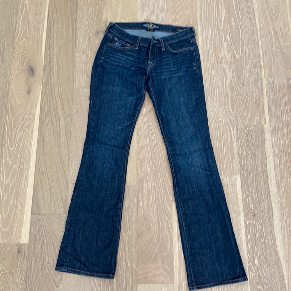 Dark blue boot cut jeans